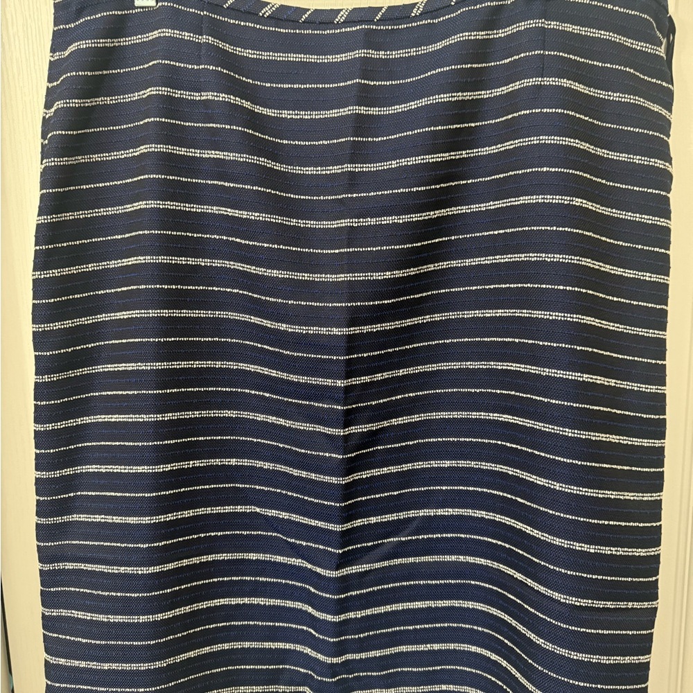 Preston & York Navy and White Striped Pencil Skirt